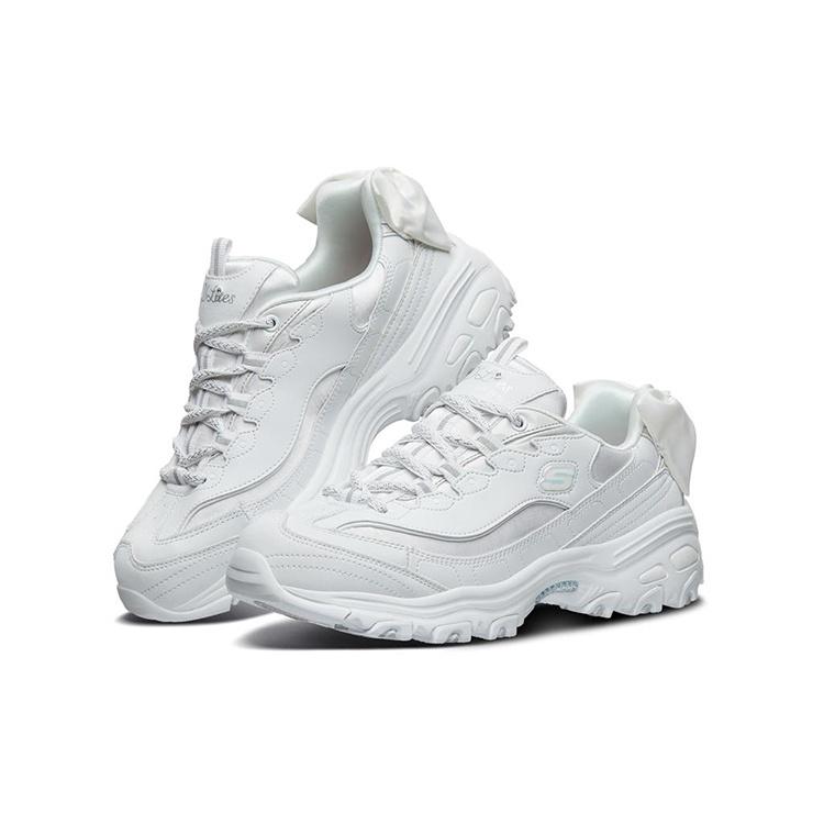 Skechers D Lites 1.0 Low Top Sneakers 'White' Women's 13168-WHT