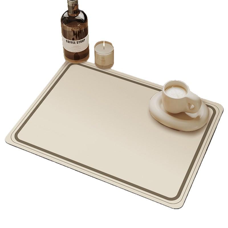 Quick-Dry Diatomaceous Earth Absorbent Mat - Non-Slip Kitchen Drain Mat & Firework Coaster for Coffee Table