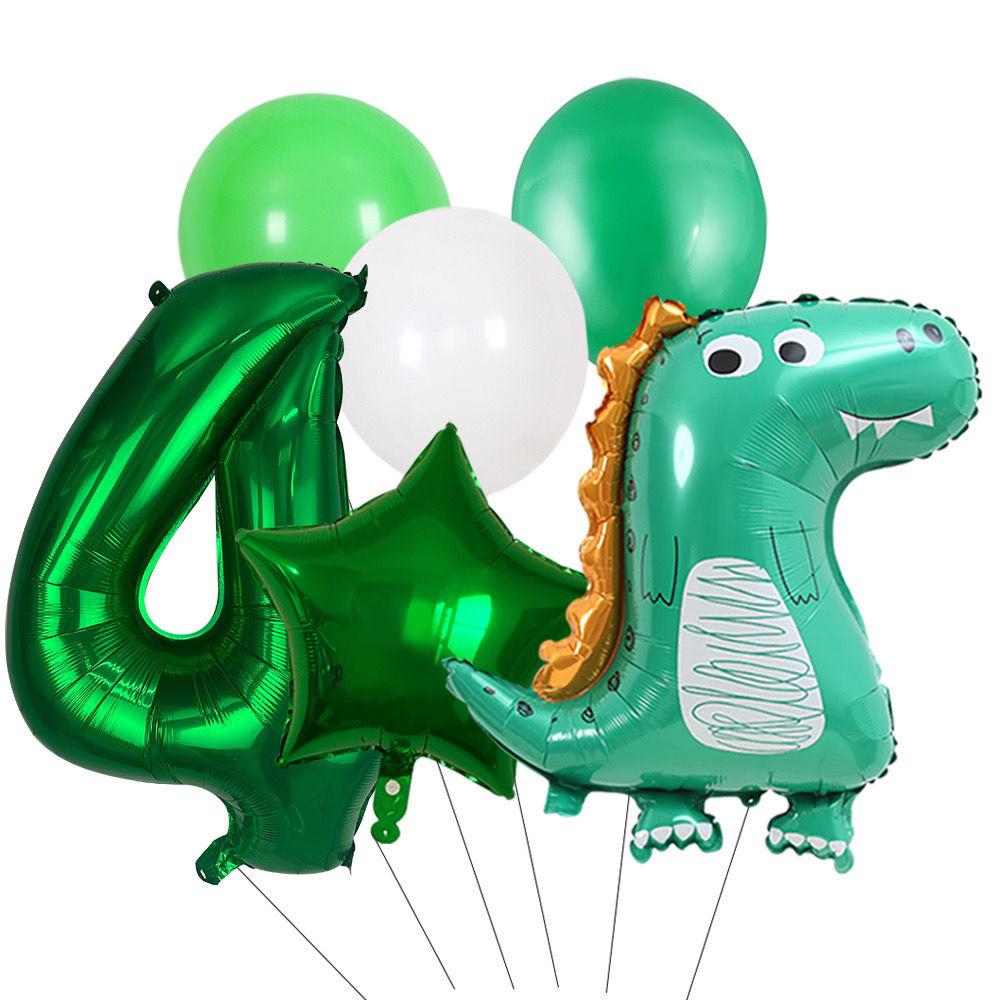 Crown Green Dinosaur Balloon Set for Children's Birthday Party Scene Decoration and Arrangement