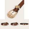 Trendy Western Style Hipster Belt With Intricate Embossed Patterned Design