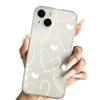 White Heart Transparent Phone Case for iPhone 12-16E/11 Soft Cover