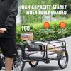 SucceBuy Remolque de Carga para Bicicleta de 160 lbs Plegable para Almacenamiento Carrito de Carro de Bicicleta con Ruedas de 16" Reflectores de Seguridad Se Adapta a Ruedas de Bicicleta de 22"-28"