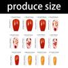 Autumn Winter Press On Nail 1 Set Glossy Ginger Leaves Design Easy Application Comfort Fit