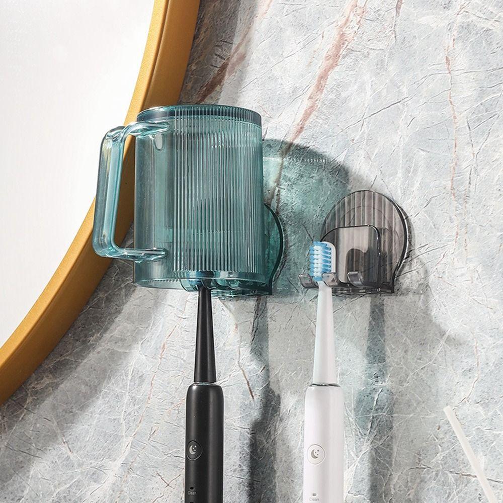 Wall Mounted Toothbrush Holder Plastic Tooth Brush Dispenser Toothbrush Cup Holder  Bathroom