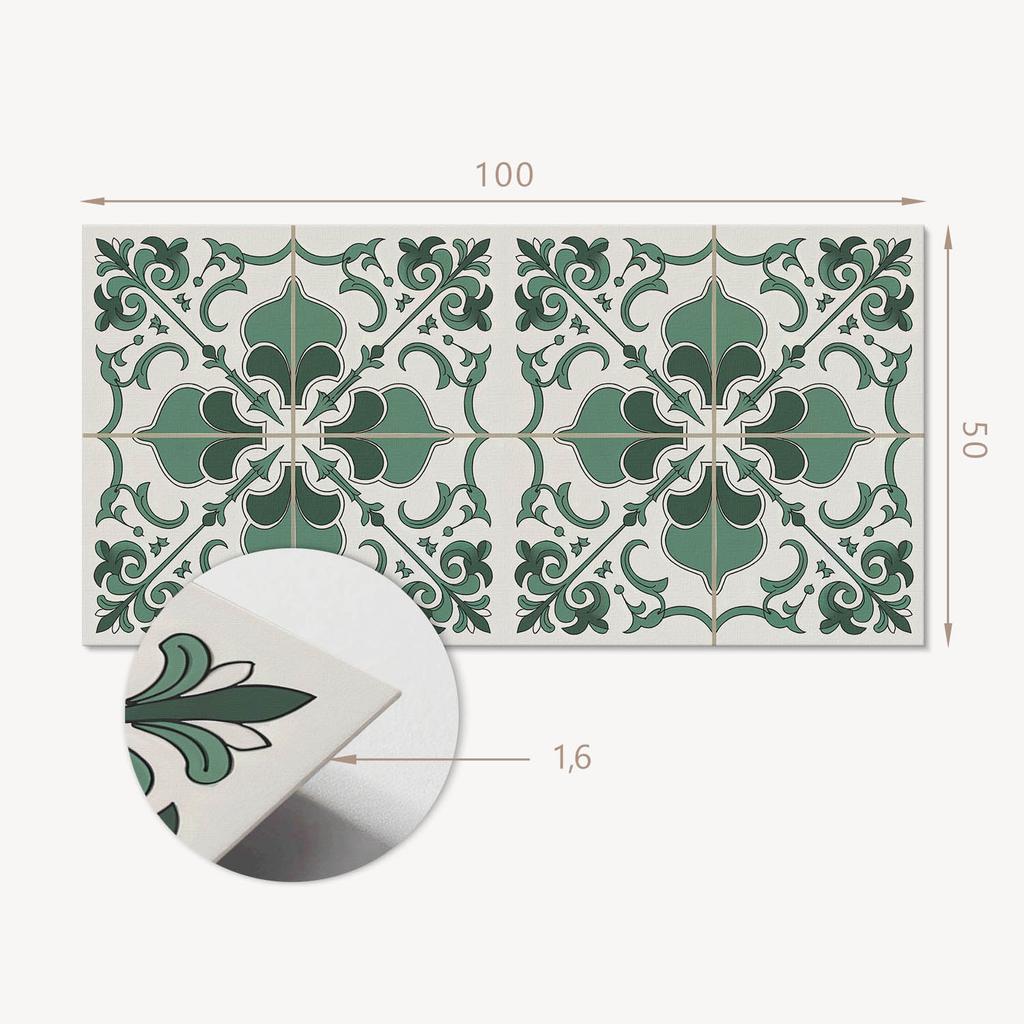 Self-adhesive Decoration with Graphics for the Office or Study 100x50 cm Elegant Plant Pattern