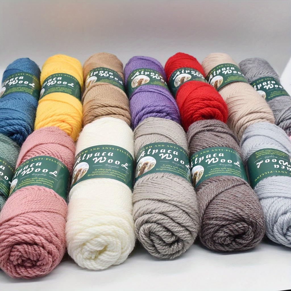 3 Knäuel Alpakawolle Garn 100g/Knäuel, 110m/Knäuel Mehrfarbig Weich & Warm Strick- Häkelgarn für Pullover, Schals, Mützen – 3,5-4,5mm Nadeln/Häkelnadeln