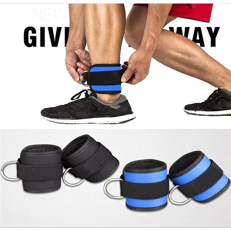 D-Ring Ankle Anchor Straps Gym Cable Attachment Thigh Leg Straps Weightlifting Fitness Exercise