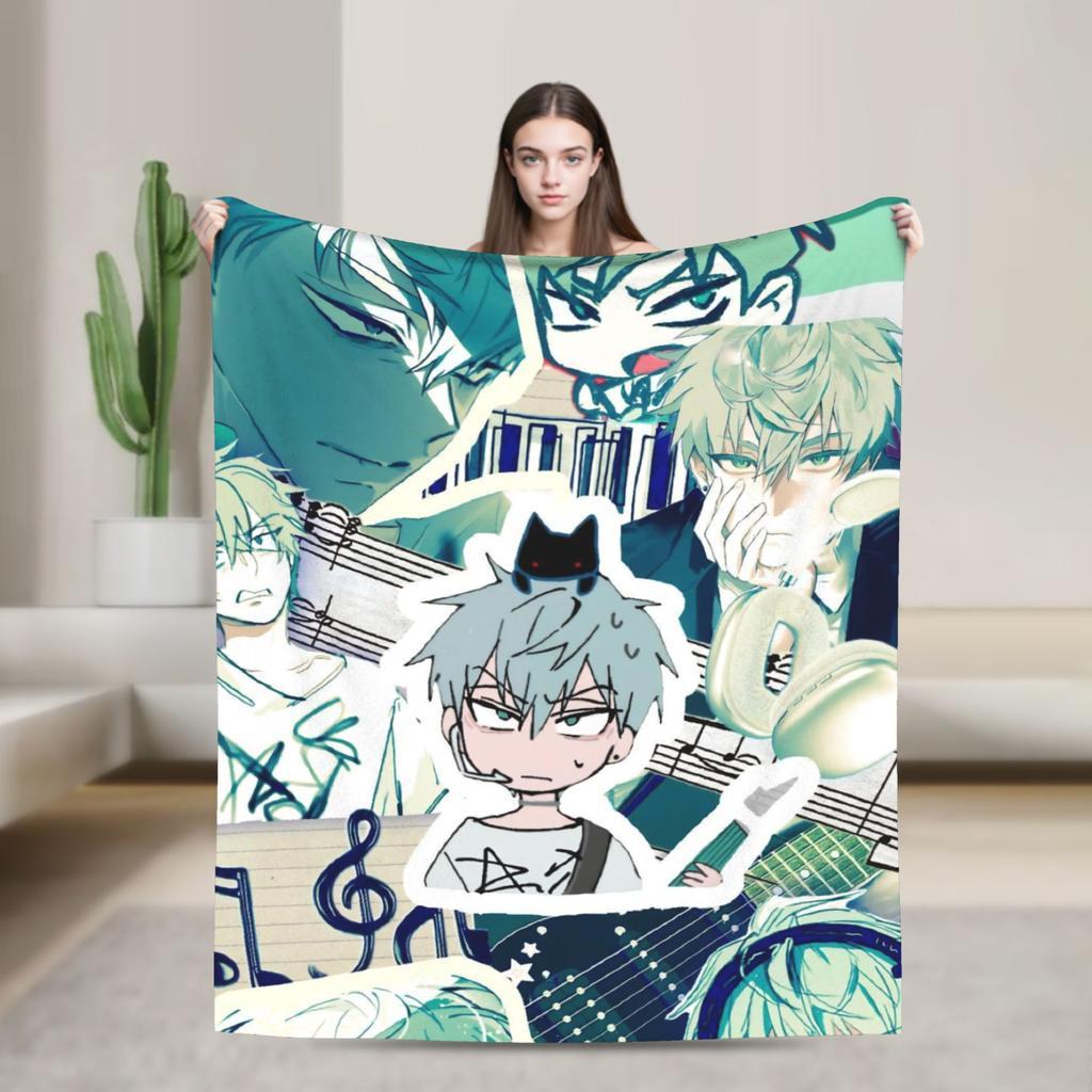 Aliens Music Cartoon Stages Fleece Throw Blankets Mizi Sua Till Luka for Bed Knitted Blanket Office Super Soft Breathable