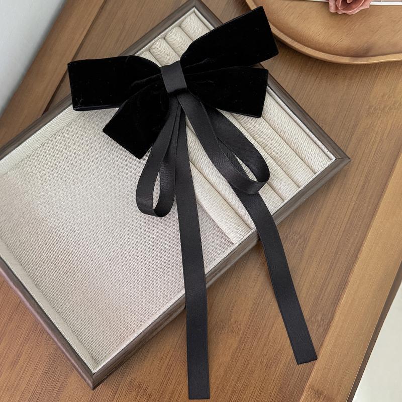 Elegante Samtschleifen-Haarklammern für Damen-Bankette, Party-Kopfschmuck, Haarnadel-Accessoires mit Band für den Hinterkopf