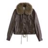 Fur integrated leather jacket women's autumn and winter autumn and winter new velvet leather jacket jacket