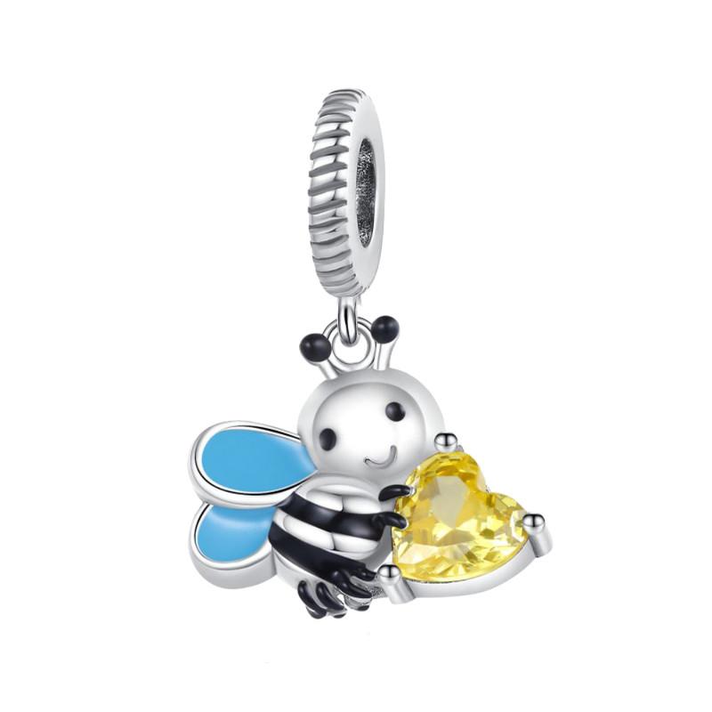 Butterfly Charms Fit Bracelets Chameleon Firefly 925 Silver Dragonfly Ladybug Bee Beads DIY Jewelry Making