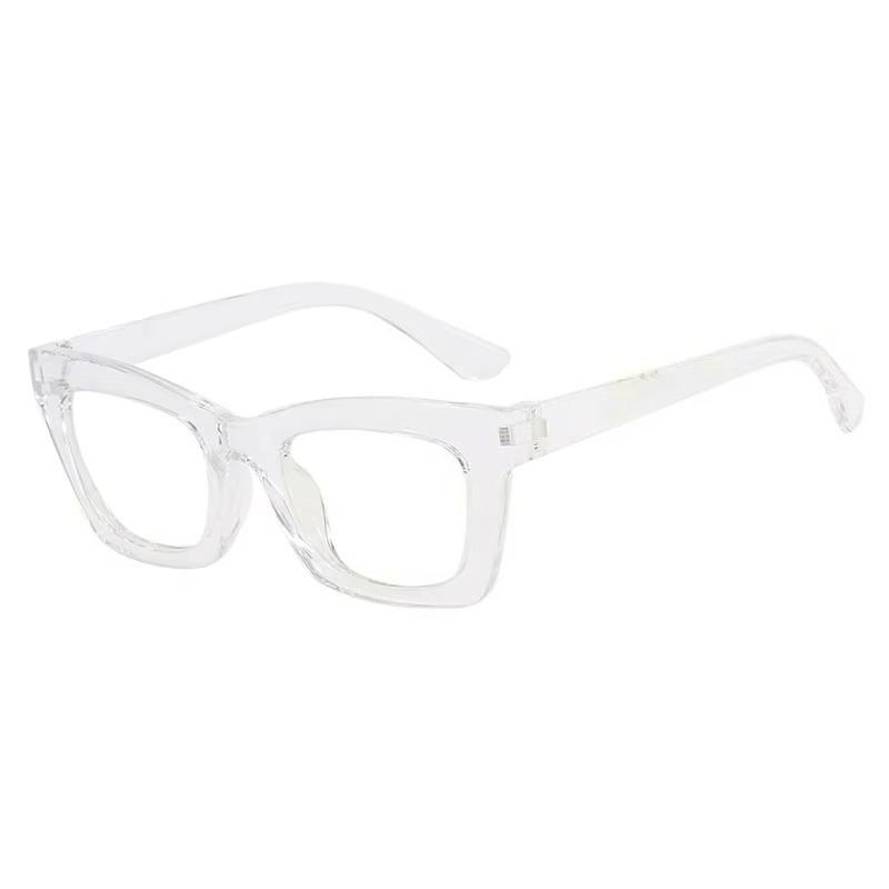 Square Cat Eye Women's Fashion Glasses Transparent Lenses Retro and Elegant Suitable for Daily Shopping