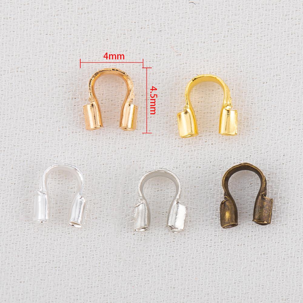 100pcs 200pcs Copper Wire Guard Guardian Protectors Loops U Shape Clasps Connector 4.5x4mm for DIY Jewelry Making Accessories
