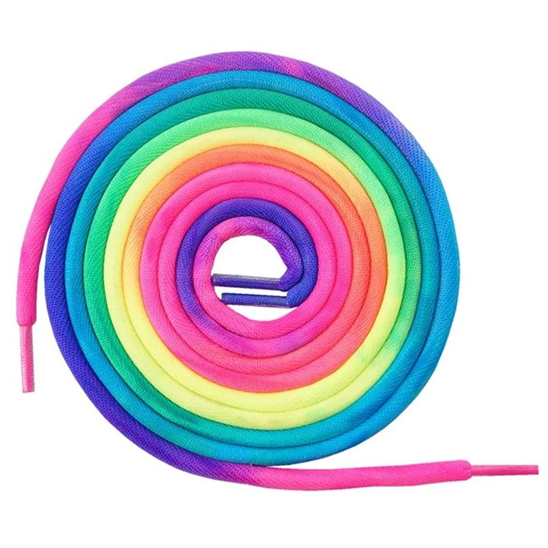 1 Pair Fashion Rainbow Shoelaces Color Shoelaces Canvas Athletic Colorful Shoe Lace Sport Sneaker Shoe Laces Strings 100CM/120CM