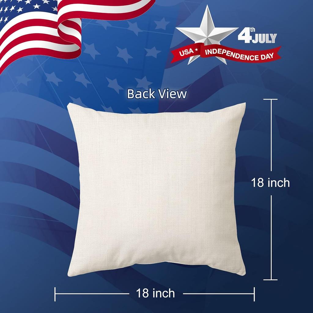 DUZXLCQ 4th of July Decorations Pillow Covers 18x18 inch Set of 4 Independence Day Patriotic Throw Pillow Case n Flag Stars and Stripes Cushion Case