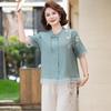 Hodo Mid-Aged Women's Summer Fashion Blouse & Shirt Set