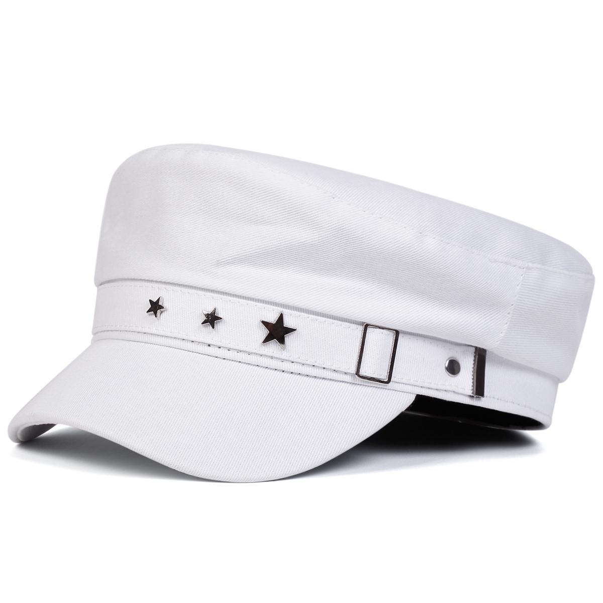 

Women Beret Black Star Hat Spring And Autumn Winter British Retro Fashion New Sea Military Style Korean Caps Mother Hats