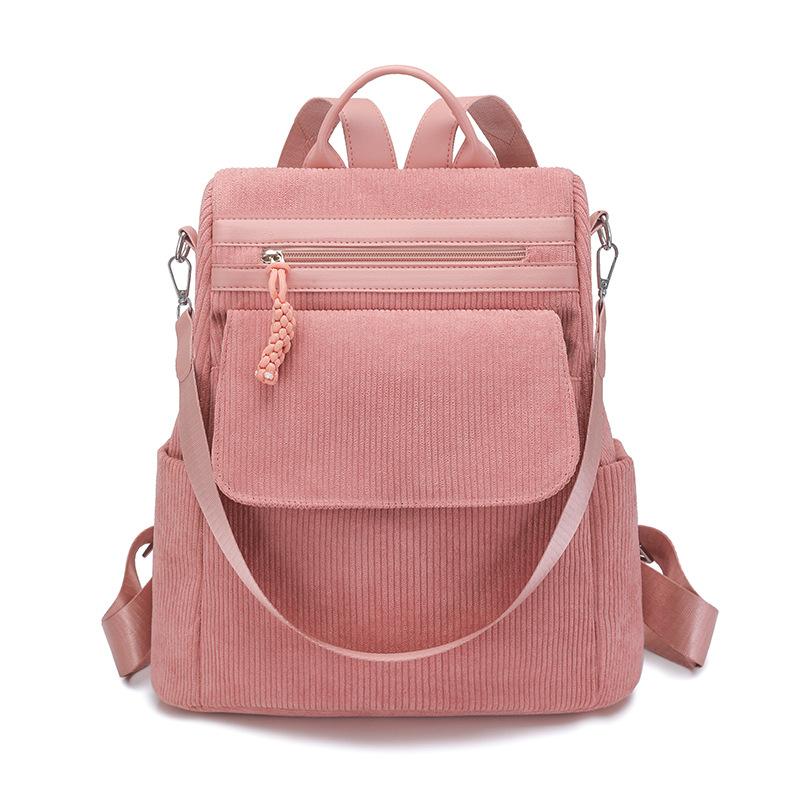 Женский рюкзак Вельветовый рюкзак Большой вместимости Дорожная сумка через плечо