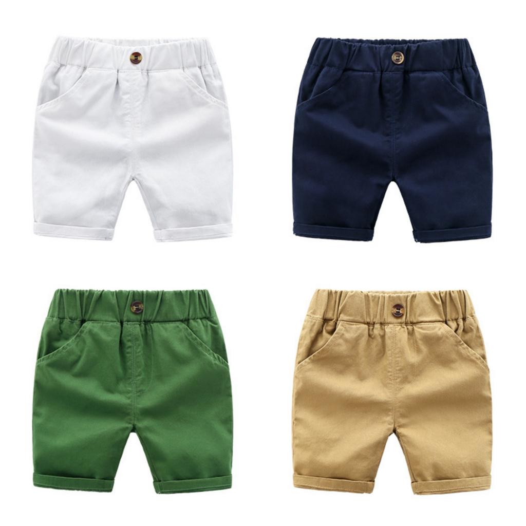 Kids' Casual Cotton Shorts 5/5 Length Comfortable Summer Short Pants for Boys and Girls