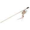 Wooden Cat Funny Stick Wand Pet Teaser Mice Toys with Crisp Bell Feather and Linen Mouse