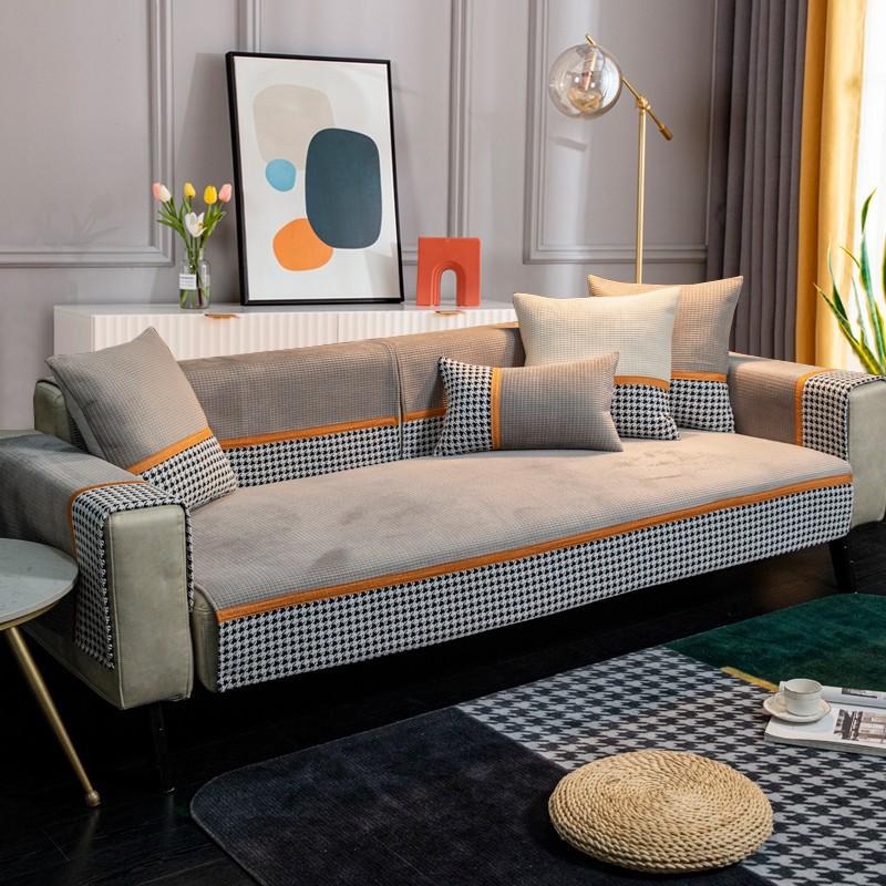 Sofa Cushion Four Seasons Universal Non-Slip Nordic Style Ins Sofa Cover Thickened Seat Cushion Universal Backrest Towel Cover Cloth