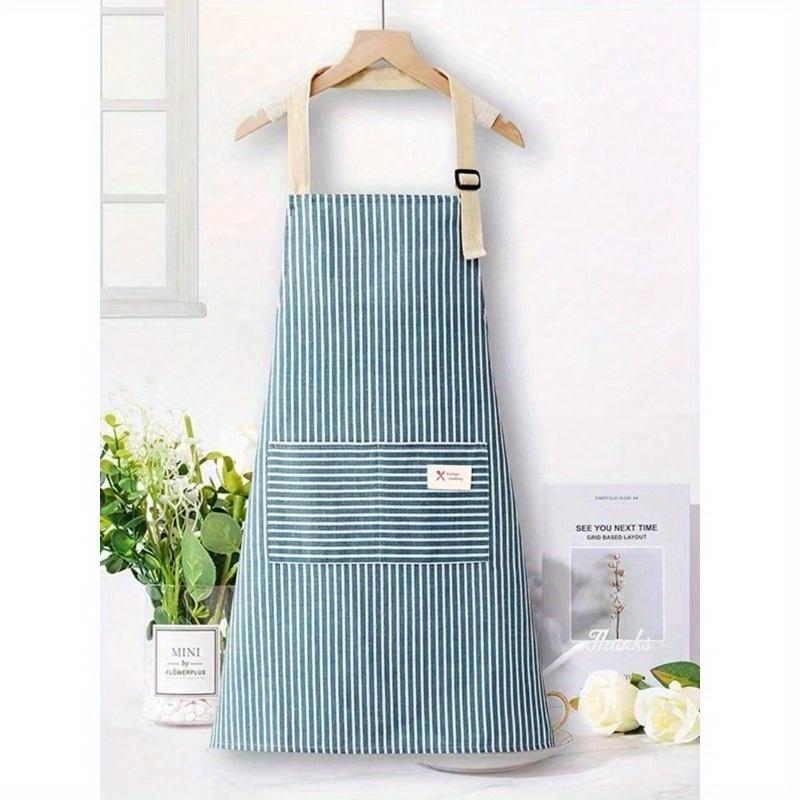 1pc Adjustable Colorful Striped Apron for Men and Women, Simple Style Cooking Apron with Pockets for Chef, Server, Kitchen Cooking Aprons, Bbq