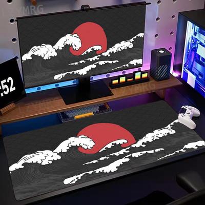 Japanese Wave Aesthetics Mouse Pad Large Rubber Antislip PC Desk Accessories Mousepad for Offices and Gamer Keyboard Decor Mat