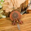 Vintage Bohemian Bird Dreamcatcher Earrings Necklace for Women Ethnic Creative Flower Wood Beads Tassel Brown Boho Jewelry