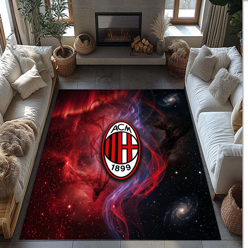 AC Milan Printed Flannel Area Rug Non Slip Soft Polyester Floor Carpet Indoor Decor Mat for Bedroom Living Room Sofa Game Room Home Decoration