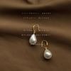 Chao Gentle Pearl Water Drop Earrings, Japanese and Korean Resin Highlight Earrings, Sweet, Simple and Small Face