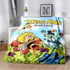 La Abeja Maya Cartoon Flannel Blanket, Cute Maya The Bee Print Warm Sofa Throw Blanket, Kids Bedroom Decor Gift For Maya Bee Anime Fans