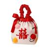 Flower Festive Sugar Bag Cloth Korean Style Wrist Hand Bag Drawstring Bow Jewelry Packing Bag Chinese Wedding Candy Bag