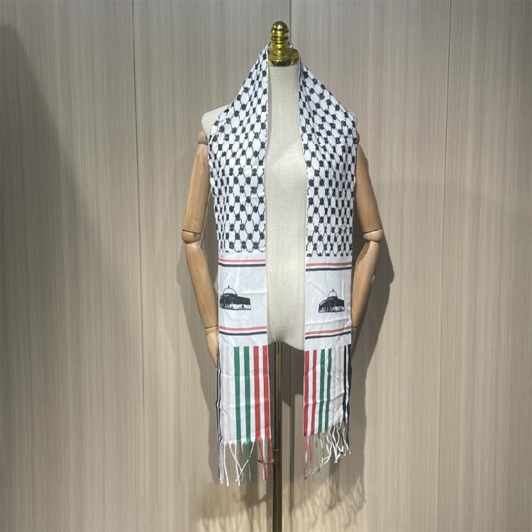 Winter Palestinian Scarf with Tassels for Religious Ceremonies Windproof Scarf