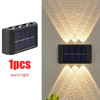 1 szt. 6 LED Solarna lampa ścienna zewnętrzna wodoodporna balkonowa lampa ścienna do dziedzińca ulica krajobraz ogród dekoracja lampa Solarna zewnętrzna lampa ścienna