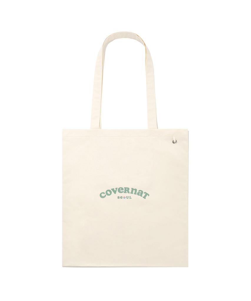 Covernat Woman Clover Heart Cooper Logo Seoul Eco Bag Cream