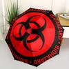 1pc Biohazard Symbol Automatic Folding Umbrella, 8 Ribs for All-Season Use, Portable for Travel & Outdoor Activities, Playful Design A0819082