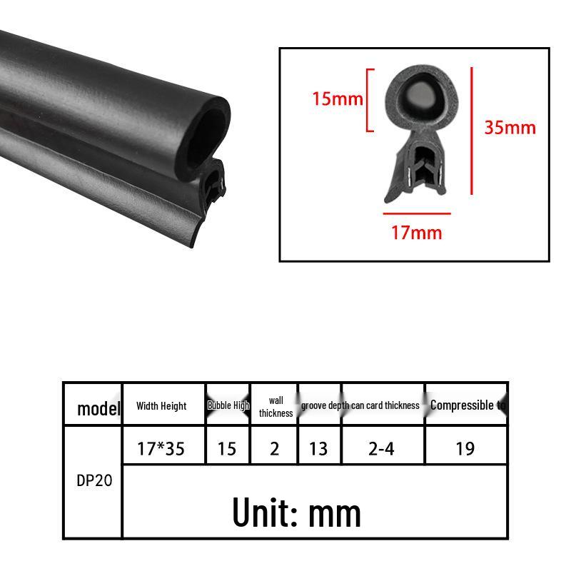U-Shaped Rubber Steel-Backed Sealing Strip for Car Doors and Cabinets