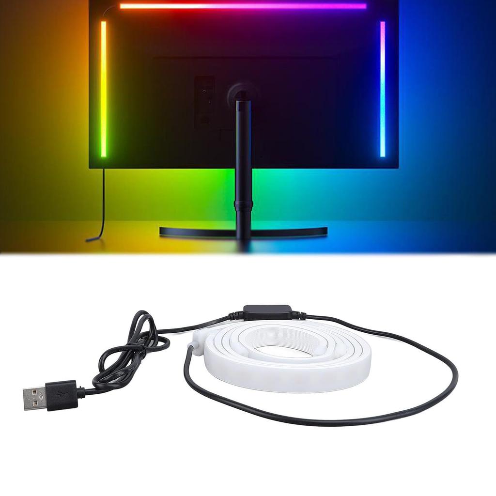Monitor Led Backlights, RGB Pc Light for Monitor, Smart Led Light Monitor That Sync with Screen Color Or Music, LEDs for Desk Gaming, USB Port, 24in