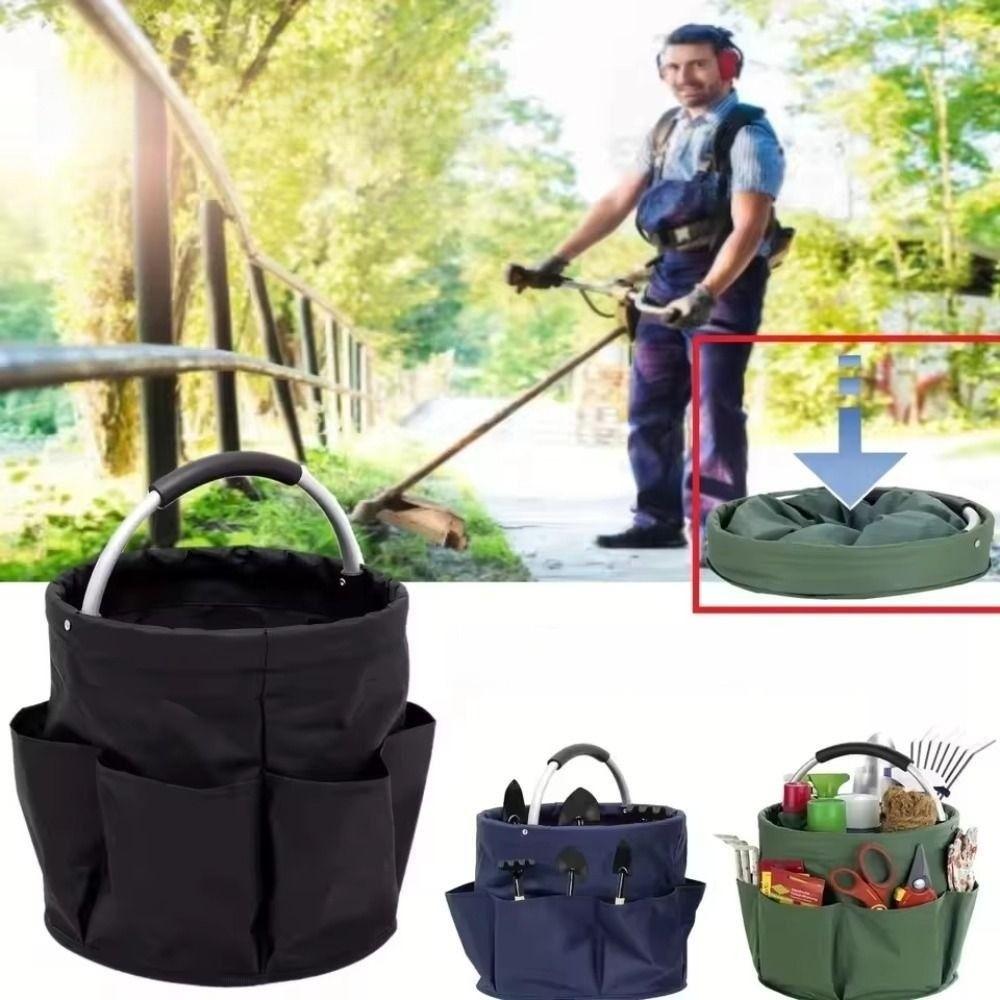 Multi Pocket Picnic Folding Basket Foldable Electrician Toolkit Bucket Garden Tools Bag Fishing