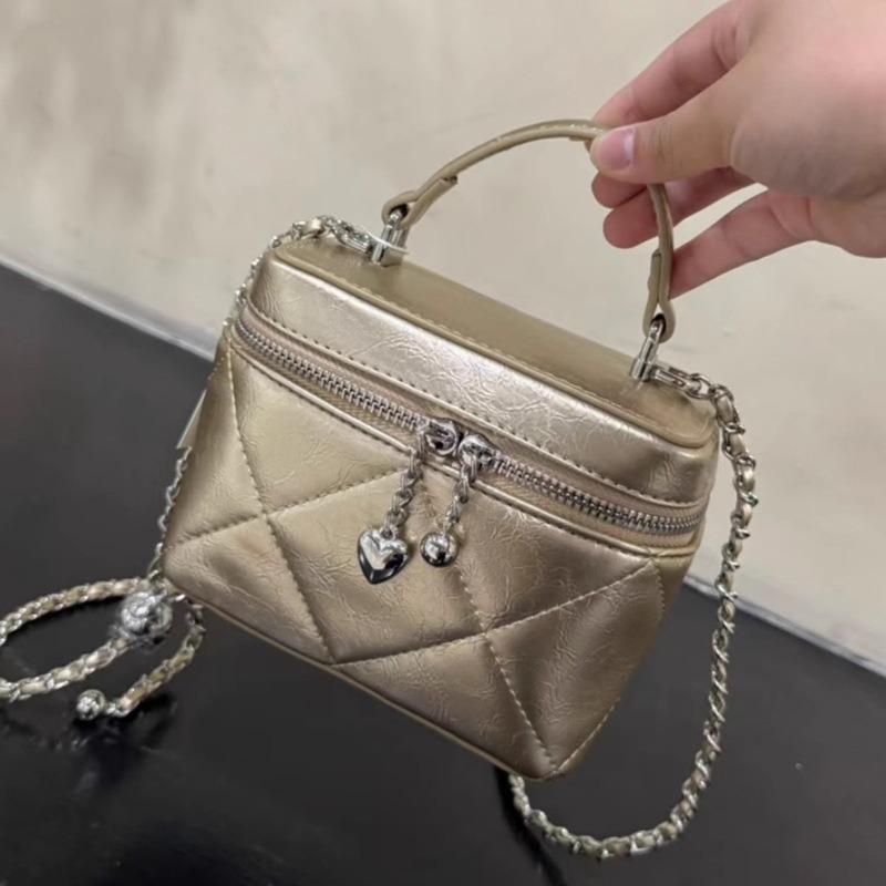 Portable Box Bag Small and Versatile Classic Rhombus Chain Bag Simple Texture Shoulder Messenger Bag