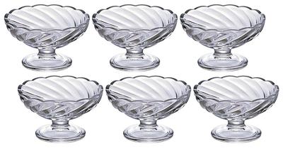 ADERIA Dessertglas Klar 145ml Set mit 6 Stück Hergestellt in Japan Parfait Sundae Behälter Tasse Glas Stilvolle Eisplatte mit Füßen Café Tischgeschirr