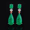 Hot Internet Celebrity Retro Paraiba Earrings Dinner Emerald Water Droplet Exaggerated