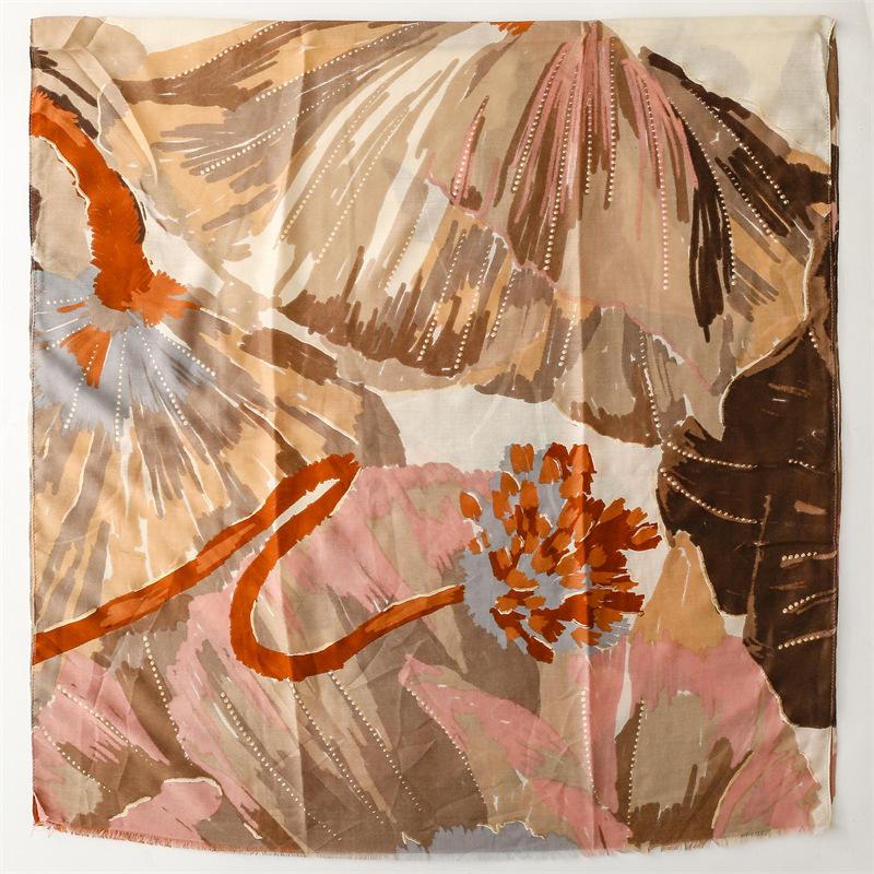 Winter Abstract Painting Floral Fringe Viscose Shawl Scarf Lady High Quality Print Pashmina Stole Bufandas Muslim Hijab 180*90Cm