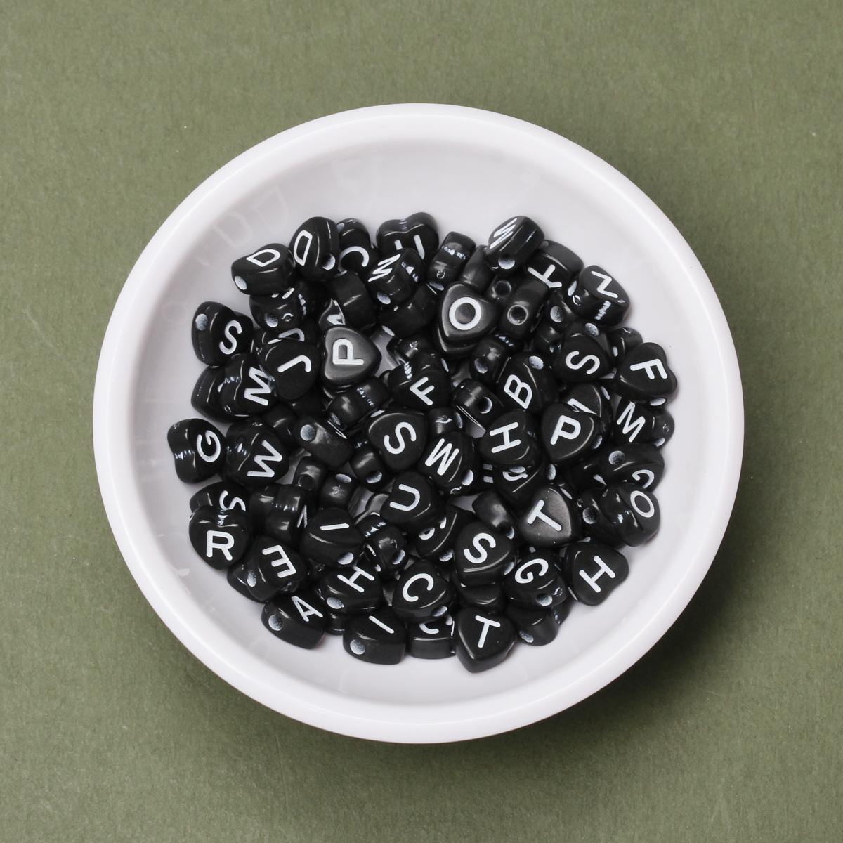 

7 мм 50 шт./пакет бусины сердце буквы бусины DIY ювелирные изделия материал браслет ожерелья части акриловые бусины в форме сердца буквы