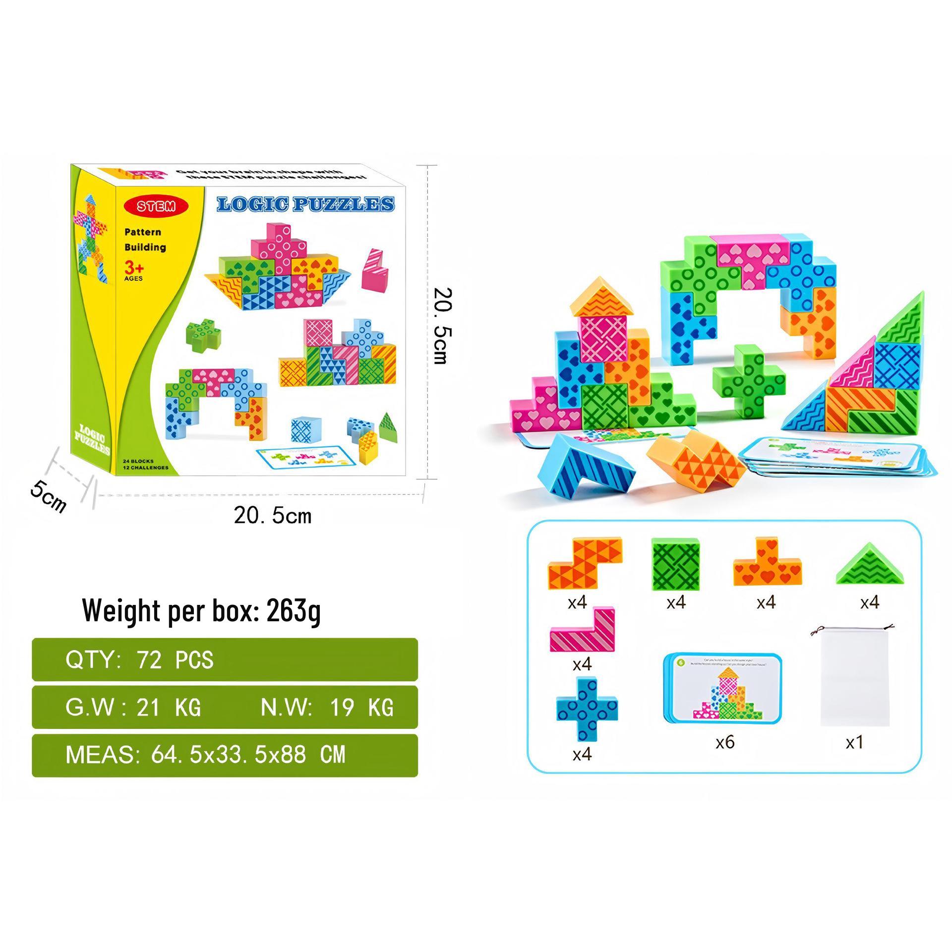 3D Wooden Puzzle: Montessori Logic & Space Training Toy for Kids