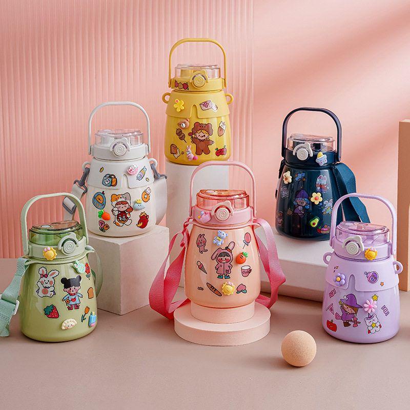 316L Large-Capacity Thermos Cup for Students, Cute and Creative Big Belly Cup, Popular Online Water Cup, Dual-Use Children's Cup