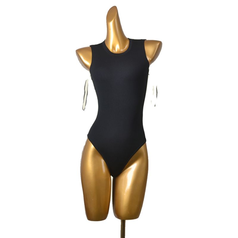 Foreign Trade Original Order Jumpsuit Fashion Sexy Halterneck Thread High Elastic Knitting One-Piece Vest Sexy Triangle Positioning Clothing