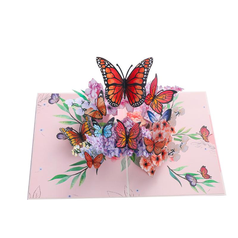 3D Butterfly Pop Up Greeting Cards Postcard For Valentine'S Day Wedding Invitation Greeting Birthday Gift