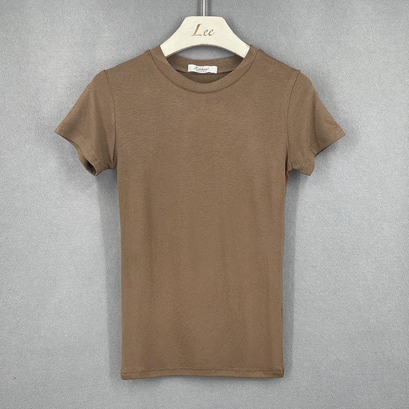 Korean Style Slim Fit Women's Solid Color Short-Sleeve T-Shirt