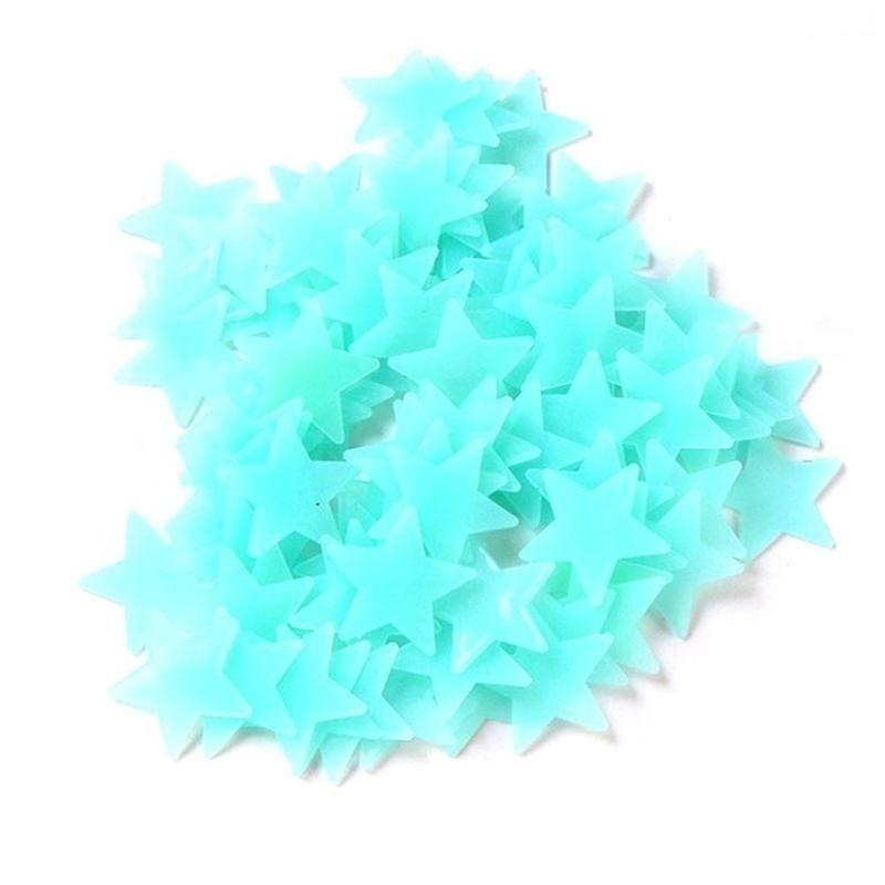 100pcs Wall Stickers Decal Glow In The Dark Baby Children Bedroom Home Decor Color Stars Luminous Fl